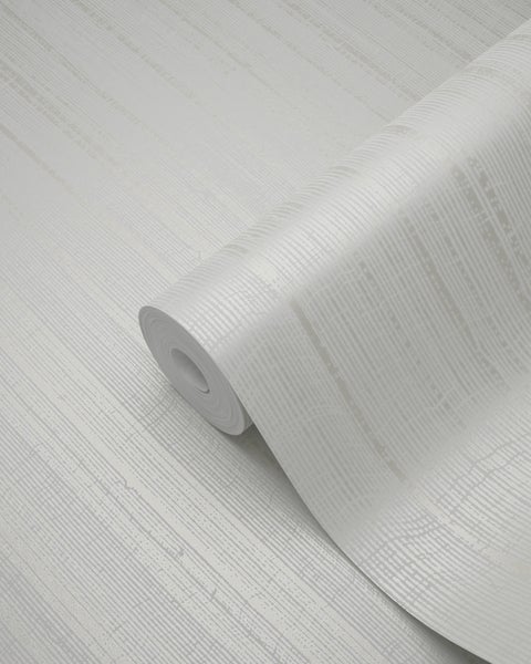 Origin Wallcoverings Tapete feine unregelmäßige Streifen mit Sandstruktur Weiß - 53 cm x 10.05 m - 345948