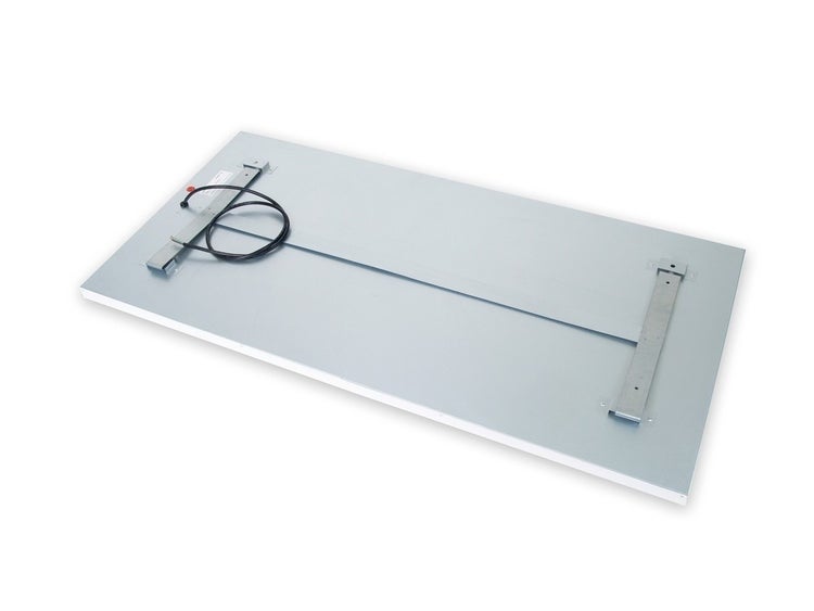 Infrarotpanel Quality Heating Ecosun Granolstruktur 50x32cm 100W Aluminium weiß RAL 9016 inkl. IP44-Schutz & Wand-/Deckenmontage