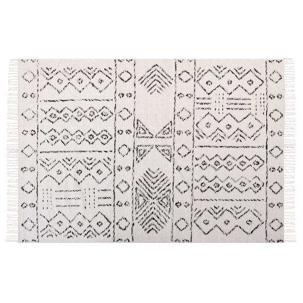 Teppich ALKENT Weiß 140 x 200 cm Wolle