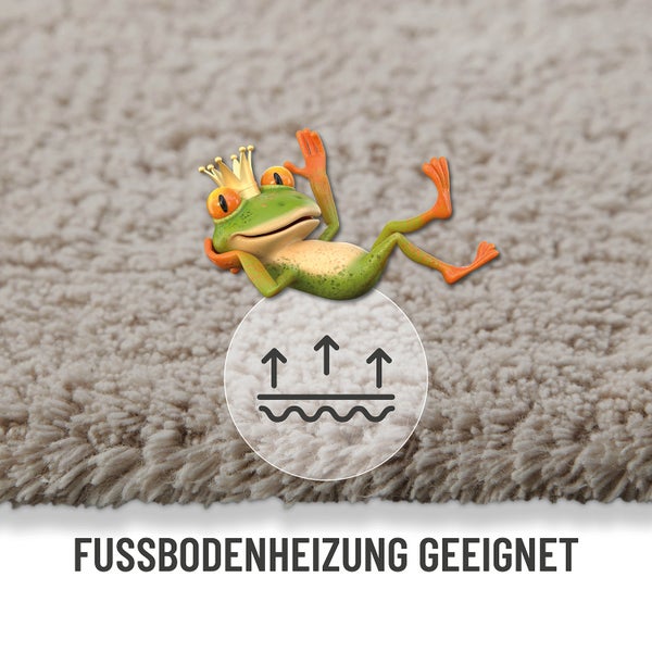 Hochflor-Teppich geeignet für Fußbodenheizung.