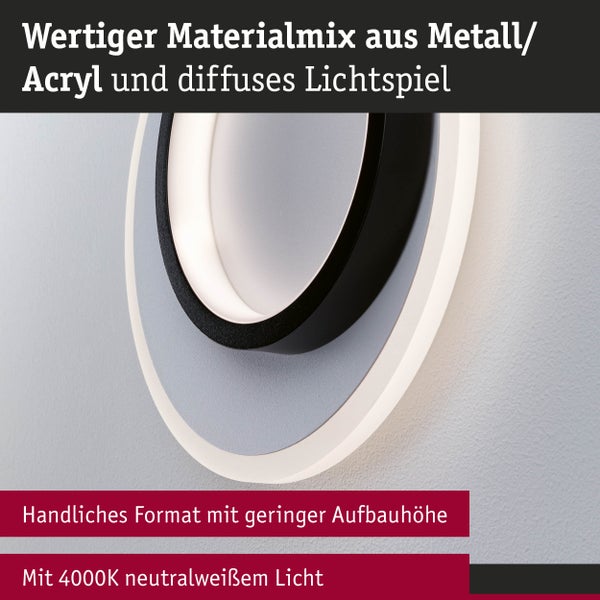 Wandleuchte aus Metall und Acryl mit diffusem Licht
