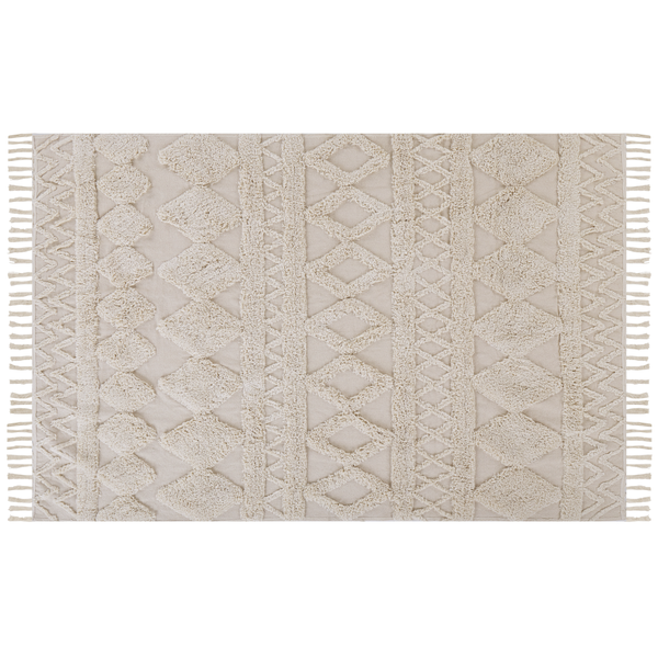 Teppich DIDIM Beige 140 x 200 cm Baumwolle