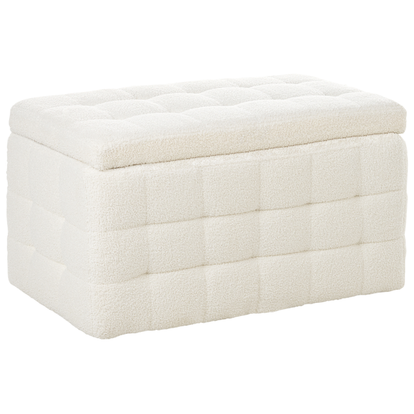 Gepolsterte, rechteckige Aufbewahrungsbox mit Stoffbezug