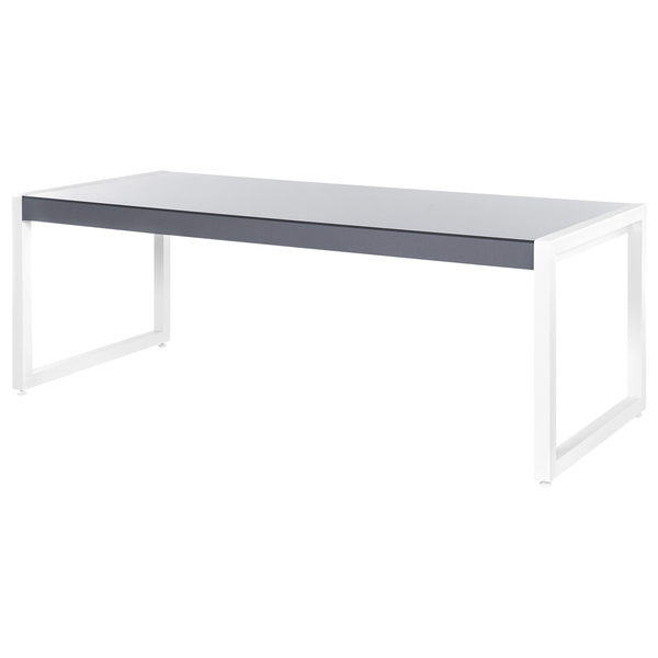 Gartentisch BACOLI 210 cm 90 cm Glas Cremeweiß