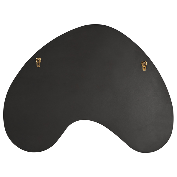 Rückseite eines asymmetrischen Spiegels mit Aufhängungen