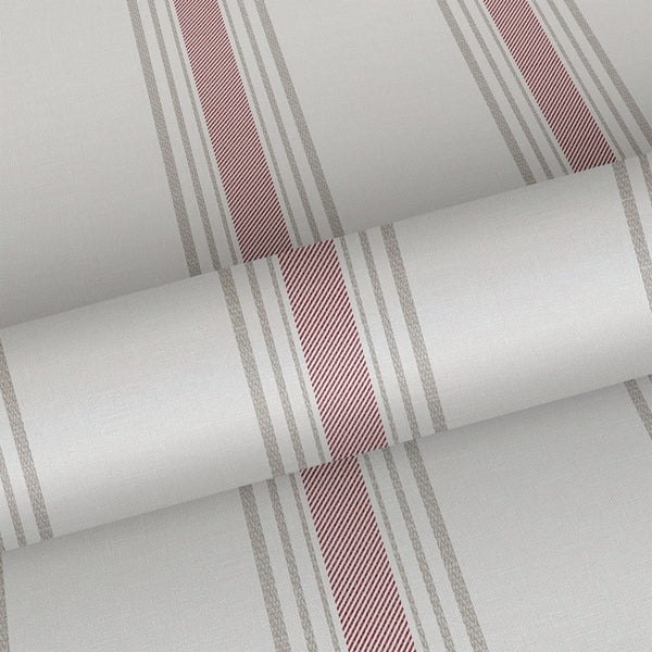 Sanders und Sanders Tapete Streifen Rot und Grau - 53 cm x 10.05 m - 640669
