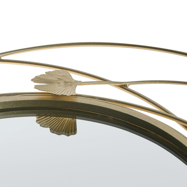 Dekorativer Spiegel mit Metallrahmen und Blattmotiven