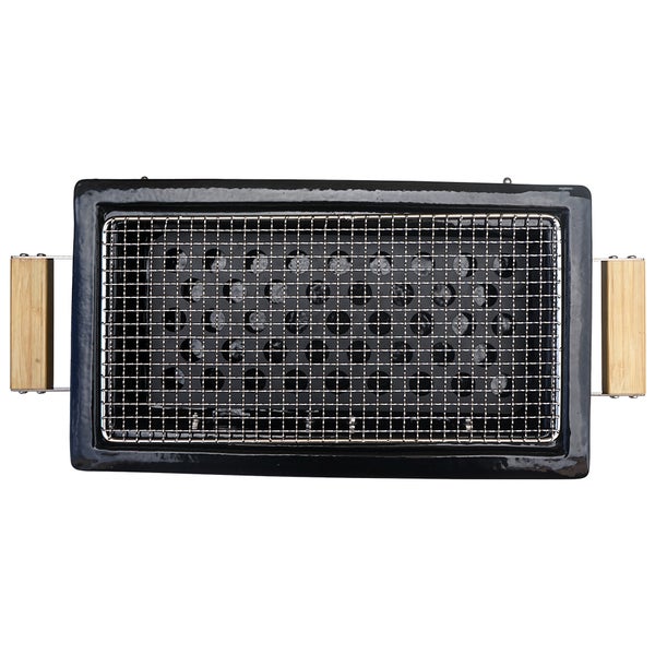 Hibachi Tischgrill, Japanische Art Holzkohle, Keramik Tischgrill, Schwarz, BBQ Kohlegrill, Mini Grill mit Holzkohle