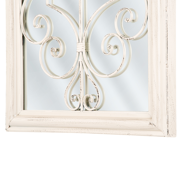 Wandspiegel CAMPEL 49 cm 97 cm Metall Creme