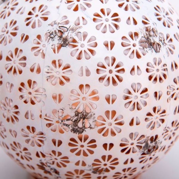 2er-Set LED Deko-Solarleuchte Ø 18 cm  Außen Deko aus Metall in Weiß mit integrierten LEDs