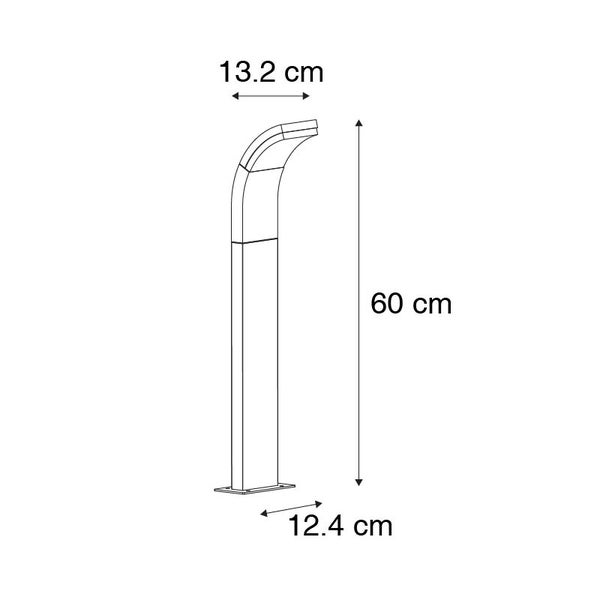 Moderner Außenmast Anthrazit 60 cm inkl. LED IP54 - Litt