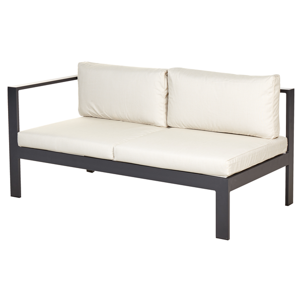 Garten Ecksofa mit Tisch 5-Sitzer MESSINA linksseitig Metall Beige