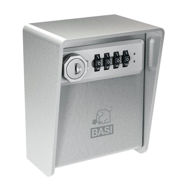 Schlüsselsafe mit Zahlencode und BASI Logo