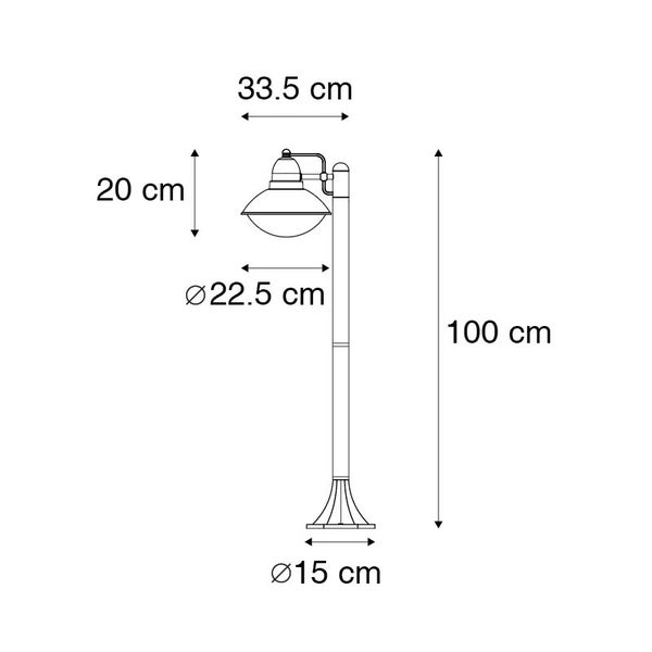 Moderne Outdoor-Stange schwarz 100 cm IP44 - Marcel