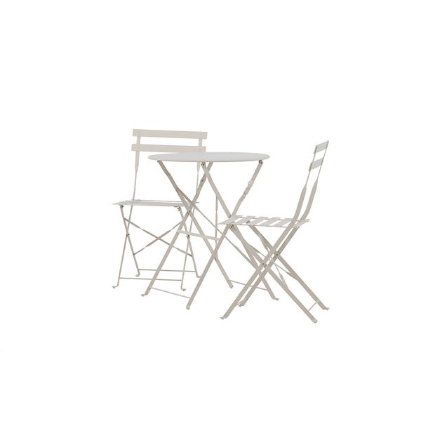 Tao Loungeset 1 Tisch, 2 Stühle beige. 60 X 60 X 71 cm