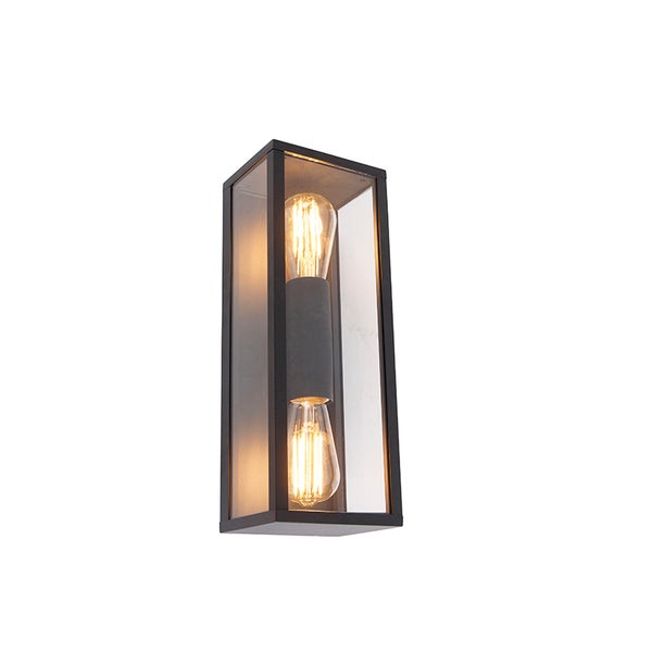 Industrielle Wandleuchte schwarz 38 cm 2-Licht IP44 - Charlois