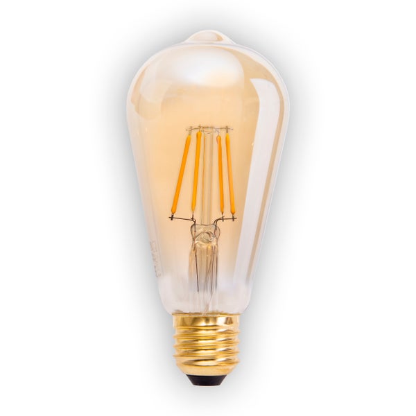 LED-Lampe im Edison-Stil mit goldfarbenem Sockel