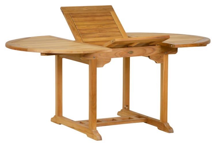 Gartentisch Teak ausziehbar 120 cm rund Holztisch extra massiv