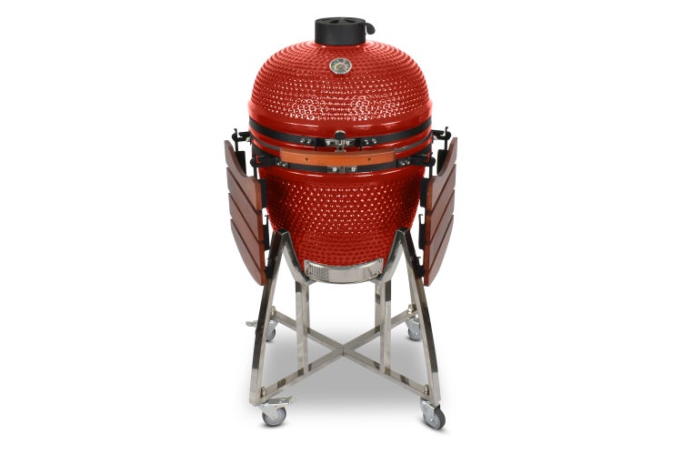 Kamado CL-21 Profi Keramik Grill Rot, Grilldurchmesser 55cm, Grillrostdurchmesser 46cm, BBQ Grillei Holzkohlegrill Grill Keramikgrill