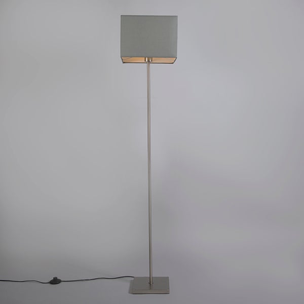 QAZQA - Moderne Stehlampe grau - VT 1 I Wohnzimmer I Schlafzimmer - Stahl Quadratisch I Länglich - LED geeignet E27