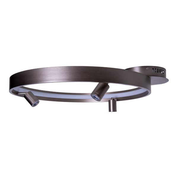LED Deckenleuchte TRISTAN, moderne Deckenlampe aus Metall und Kunststoff in Stahl-blank, die LEDs sind  fest verbaut. Mit ca. 58 cm  Ødie ideale Beleuchtung für Wohnzimmer, Esszimmer oder Küche.