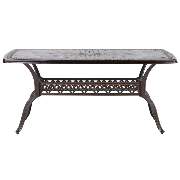 Gartentisch LIZZANO 165 cm 102 cm Metall Dunkelbraun
