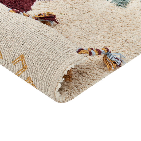 Teppich DUZCE Beige 160 x 230 cm Baumwolle