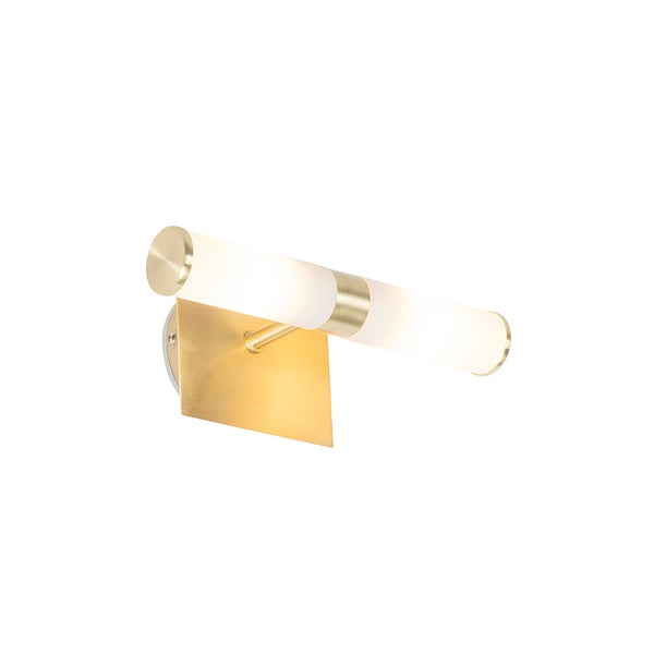 Moderne Wandleuchte gold IP44 2-flammig - Bad