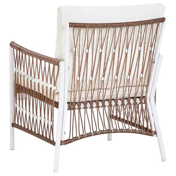 Bistro Set inkl. Kissen LEVICO Metall Weiß