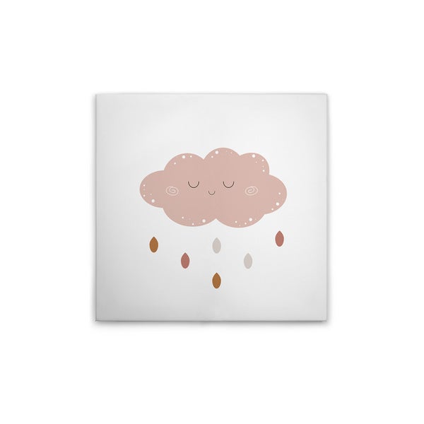 Illustration einer Wolke mit Regentropfen auf Leinwand