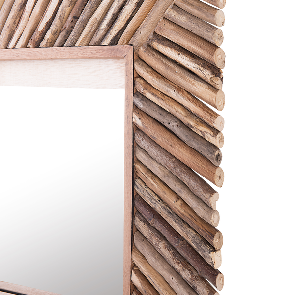 Wandspiegel KANAB 60 cm 60 cm Teakholz Braun