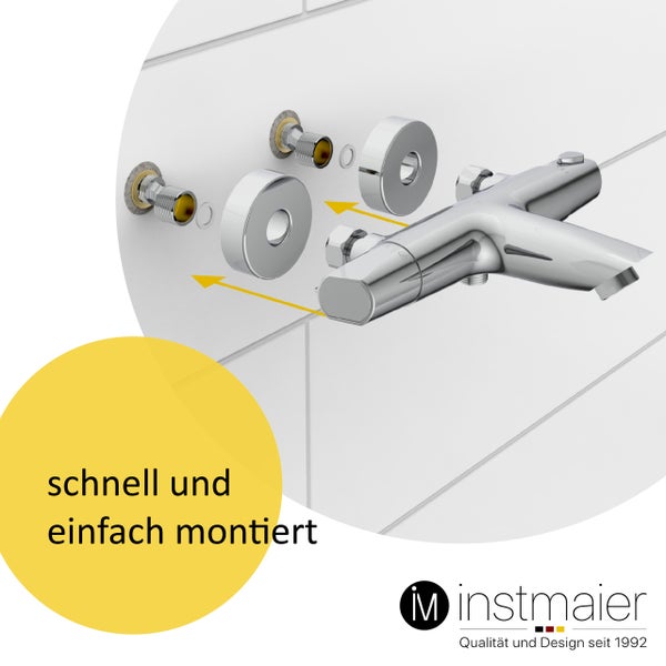 instmaier Wannenfüllthermostat T2 | wassersparende Eco-Stop Funktion | Badewannenarmatur | Mischbatterie Badewanne Chrom | für konstante Wassertemperatur