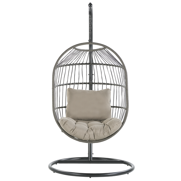 Hängesessel mit Gestell ALBA Polyrattan Schwarz