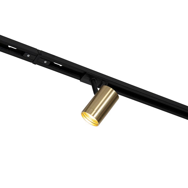 Modernes Schienensystem mit 3 Strahlern und 3 Hängeleuchten gold 1-phasig - Iconic Cavalux