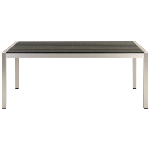 Gartentisch VERNIO 180 cm 90 cm Metall Schwarz / Silber