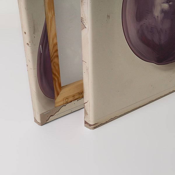 Detailansicht einer Leinwand mit einem Holzkeilrahmen