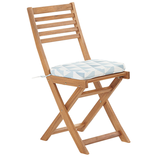 Bistro Set inkl. Kissen klappbar FIJI Akazienholz Blau