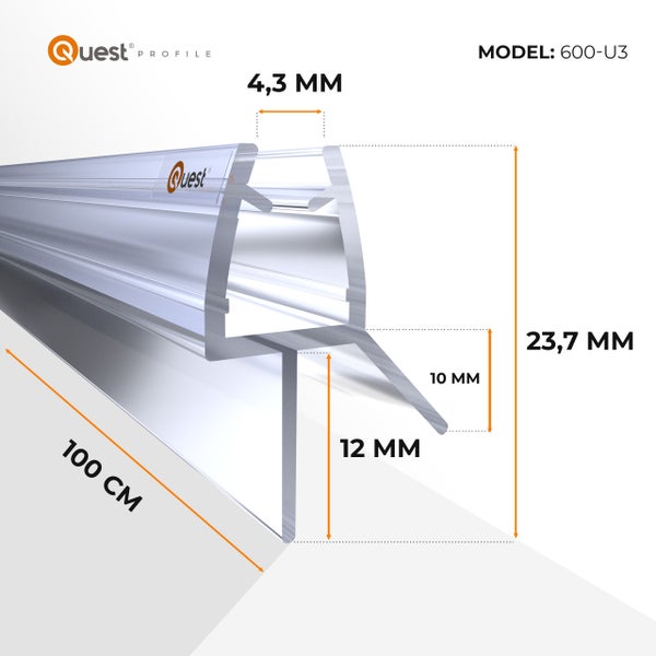 Quest Profil 600-U3 mit Maßangaben