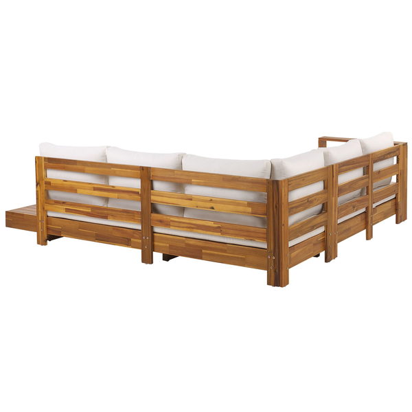 Garten Ecksofa 5-Sitzer MARETTIMO rechtsseitig zertifiziertes Akazienholz Braun