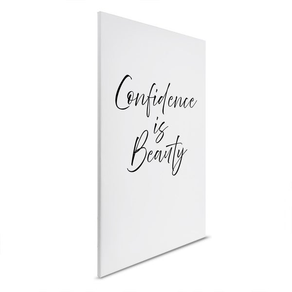 Dekorative Leinwand mit dem Schriftzug Confidence is Beauty