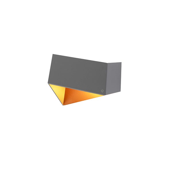 Design-Wandleuchte grau mit Kupfer-Interieur - Fold