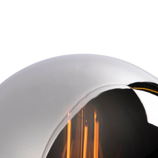 Art Deco Tischlampe schwarz mit Rauchglas - Pallon