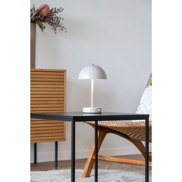 Holt Tischlampe LED wiederaufladbar sandfarben. 15 X 15 X 25 cm