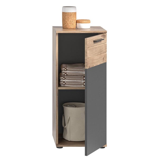 Mason Badschrank 1 Tür grau,Eiche dekor. 37 X 34 X 87 cm