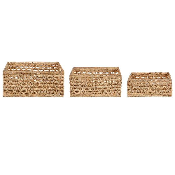 Aufbewahrungskorb 3er Set MINNOW Geflecht Naturfarben