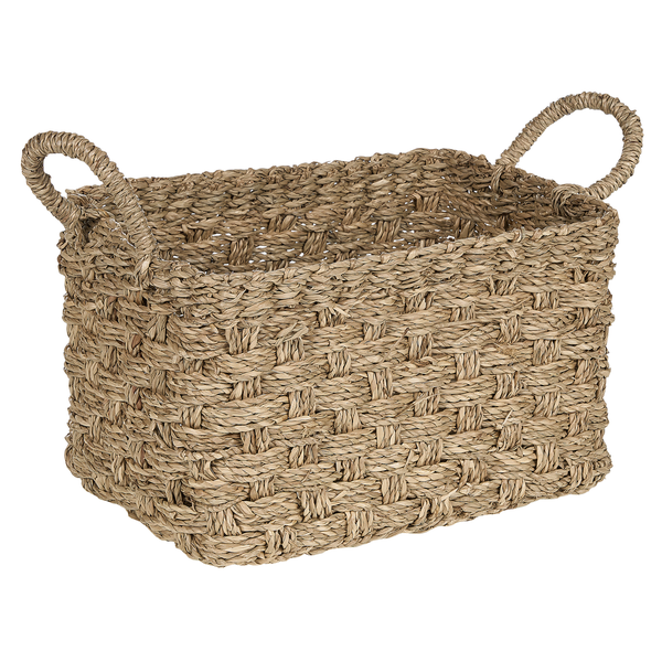 Dekorative Kiste aus Wasserhyazinthe mit Tragegriffen