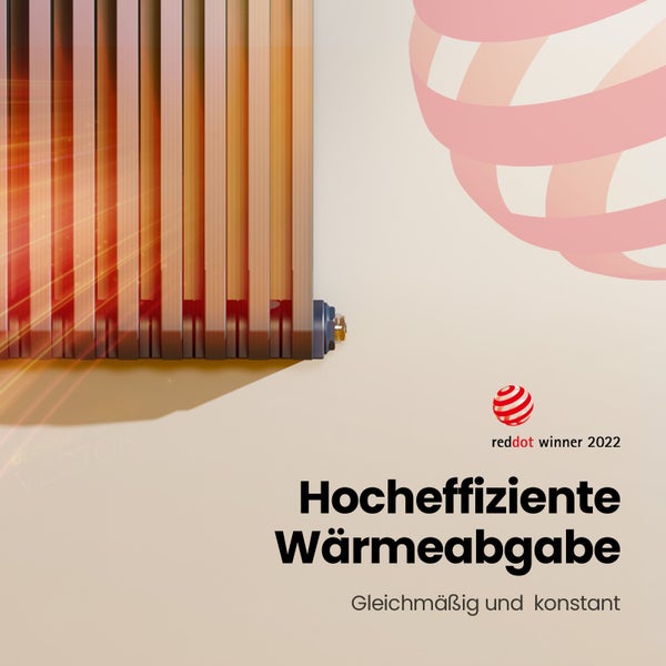 EMKE Badheizkörper 348 x 1800 mm 1611 W, Designheizkörper, Warmwasserbetrieb, Anschluss unten, Vertikaler Flachheizkörper, Handtuchheizkörper, D-Rohr-Design, Zentralheizung, für Bad & WC, Anthrazit