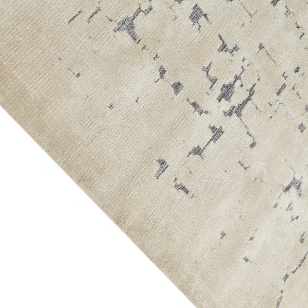 Teppich creme / grau 300 x 400 cm abstraktes Muster Kurzflor NAKUS