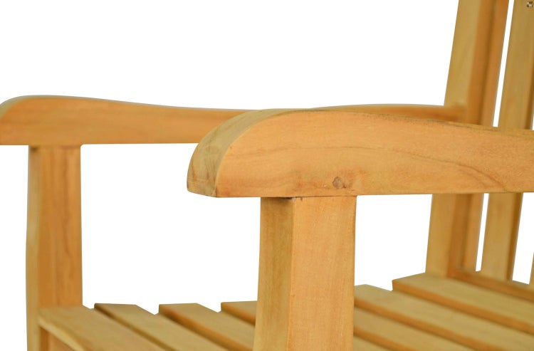 Teak Gartensessel mit Armlehnen Holzsessel für Terrasse Garten und Balkon