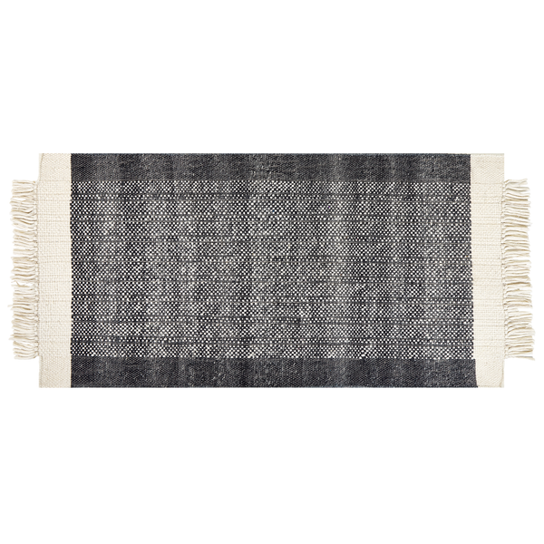 Teppich ATLANTI Schwarz 80 x 150 cm Wolle